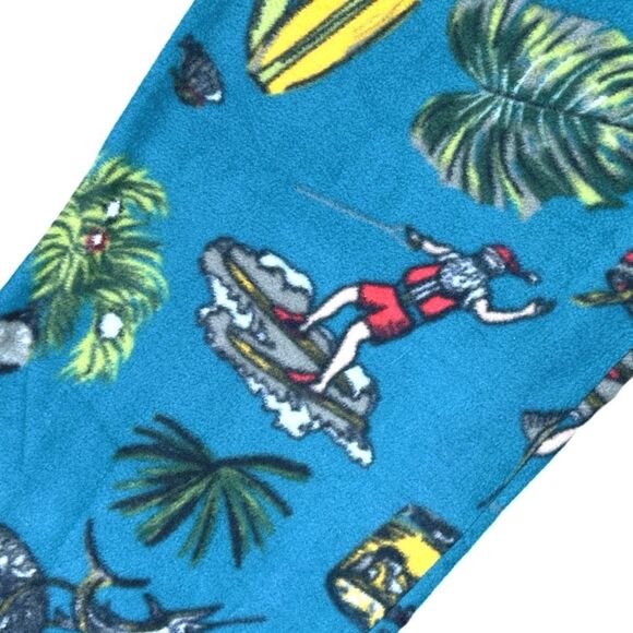 Tommy Bahama Island Sleepwear Santa On Vacation Green Pajama Pants - Size Medium - Picture 2 of 7